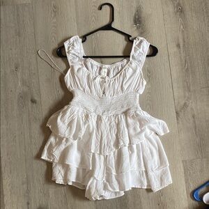 White Ruffled Sleeveless Top